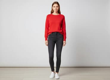 czerwone klapki zara: Zara, Sweter damski, rozmiar S — 1