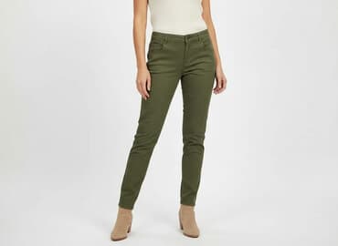 khaki legginsy: Spodnie materiałowe damskie, rozmiar S — 7
