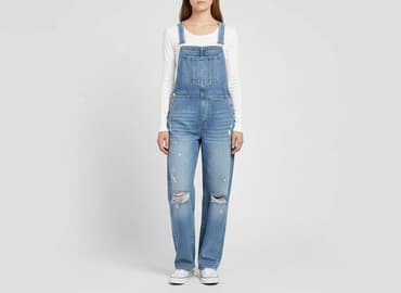 jeansowe ogrodniczki damskie: H&M, Ogrodniczki damskie, rozmiar M — 7