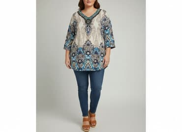 elegancka tunika plus size: Tunika damska, rozmiar XL — 1