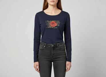 granatowa bluza: Street One, T-shirt damski, rozmiar M — 6