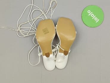 ccc srebrne sandały na obcasie: Sandały damskie, rozmiar 37 — 3