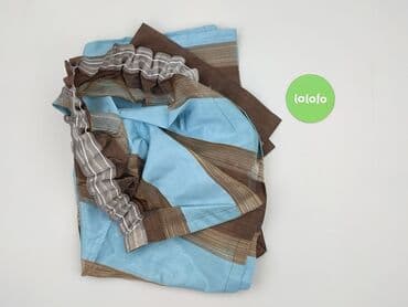 krótkie zasłony: Zasłony pasowe – komplet - Kolorystyka: pasy w odcieniach błękitu — 4