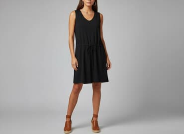 deichmann czarne sandały: Marks & Spencer, Sukienka damska, rozmiar L — 6