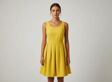 sukienki na wesele z narzutką żółta: Sukienka damska, rozmiar S — 1