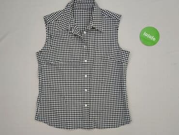 bluzka w kratę czarno biala: Women's blouse, size M — 3