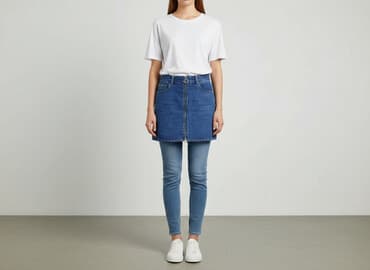 krótkie jeansowe spódniczka: Spódnica damska, rozmiar M — 6