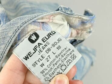 cropped blue jeans: Spodnie 3/4 damskie, rozmiar L — 5