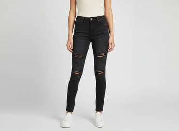 czarne skinny jeans: H&M Divided, Jeansy damskie, rozmiar XS — 6