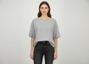 bluzki oversize opadające ramię: Bluzka damska, rozmiar M — 1