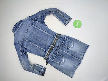 denimco: Sukienka jeansowa damska z paskiem – rozmiar S - Krój: dopasowana — 3