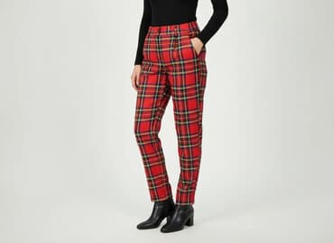 strona z używanymi ubraniami: Material trousers for women, size S — 1