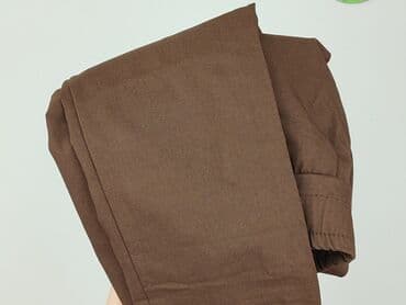 czekoladowe spodnie skórzane: Spodnie materiałowe damskie, M — 5