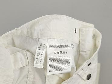 biale materialowe spodnie: Yessica, Spodnie cargo damskie, rozmiar L — 5