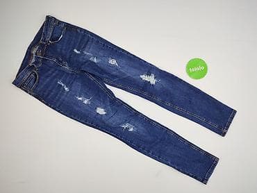 przecierane jeansy: Jeansy damskie, rozmiar M — 2