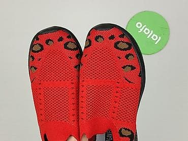 converse cdg pl: Damskie slip-on GAN EN YOUNI – czerwone, wzór w cętki - Typ: lekkie — 6