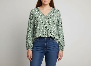 czarne bluzki w biale grochy: Bluzka damska, rozmiar XL — 6