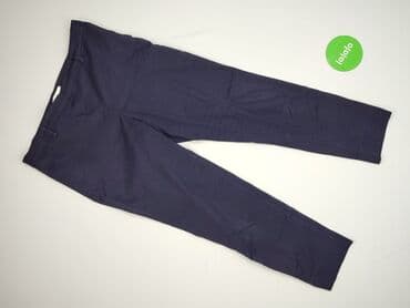 granatowe chinosy damskie: H&M, Spodnie materiałowe damskie, rozmiar XL — 2