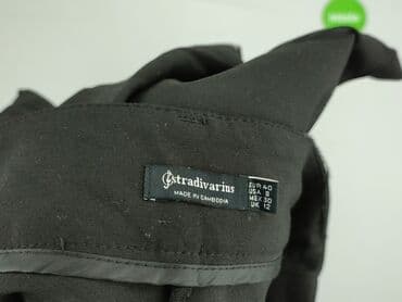 stradivarius spodnie czarne z wysokim stanem: Stradivarius, Spodnie materiałowe damskie, rozmiar L — 4