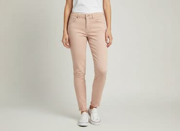 dżinsy w róże: Jeansy damskie, rozmiar S — 1