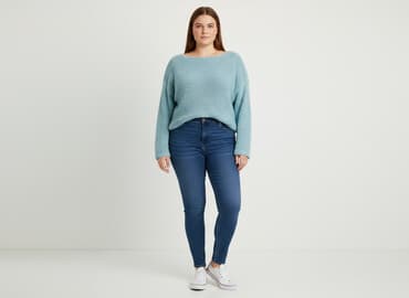 sweter piórkowy na drutach: Sweter damski, rozmiar 6XL — 5