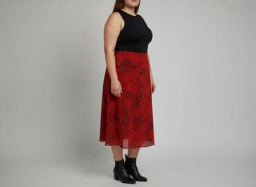 czerwone spódnice midi: Spódnica damska, rozmiar 6XL — 6