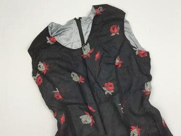 czarna sukienka z przezroczystymi rękawami: Women`s dress, size L — 1