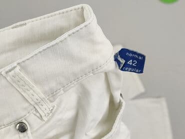 biale szerokie jeansy: Joy, Spodnie materiałowe damskie, rozmiar XL — 5