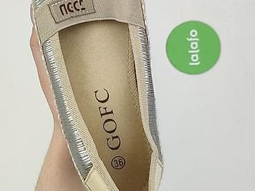 ccc red: Damskie espadryle GOFC, rozmiar 36. - Kolor: srebrny z beżowymi — 4