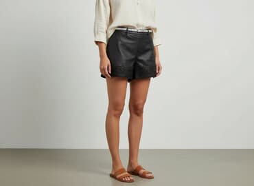 krótkie spodenki skórzane damskie: H&M, Szorty damskie, rozmiar M — 8