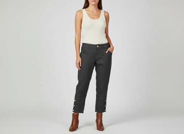 lidl spodnie z lnem: Spodnie 3/4 damskie, L — 6