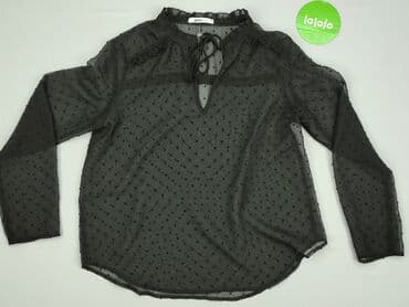 bluzka czarna z tiulem: Gina Tricot, Women's blouse, size S — 3
