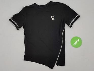 czarne bluzki basic: High, T-shirt damski, rozmiar S — 2