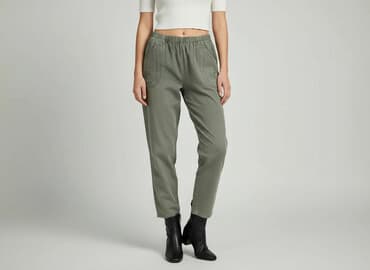 spodnie baggy damskie jeans: Spodnie materiałowe damskie, rozmiar S — 5