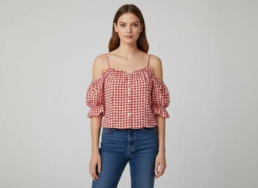 shein koszula w kratę: Shein, Top damski, rozmiar S — 1