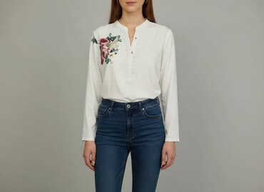 białe luźna bluzki: Colloseum, Bluzka damska, rozmiar XS — 6