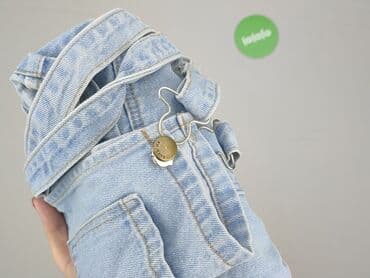 jeansy z wiazanymi nogawkami: Ogrodniczki damskie, rozmiar L — 5