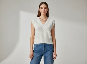 garniturowa kamizelka damska: Sweter damski, rozmiar S — 5