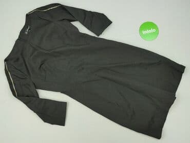 czarna sukienka ze srebrnymi wstawkami: Attentif, Sukienka damska, XS — 2