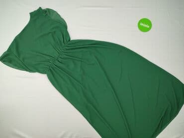 sukienka maxi butelkowa zieleń długi rękaw: Sukienka damska, rozmiar S — 4