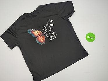 bluzki czarne basic: T-shirt damski, rozmiar 6XL — 2