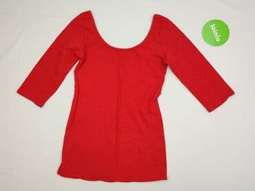 czerwona bluzka z dekoltem v: Bluzka damska, rozmiar S — 2