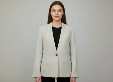 lniana marynarka damska zara: Marynarka damska, rozmiar S — 5