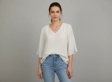 białe luźna bluzki: Bluzka damska, rozmiar M — 6