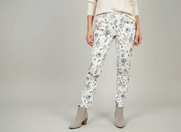 jeansy damskie 7 8 allegro: Spodnie materiałowe damskie, rozmiar M — 8