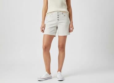 spodenki jeansowe z wysokim stanem pull and bear: John Baner, Szorty damskie, rozmiar M — 7