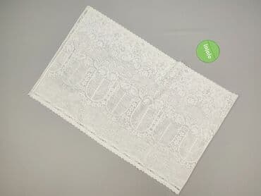 krótkie zasłony: Biała firana żakardowa – panel/zasłona z delikatną koronką - Kolor — 2