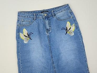 cropped blue jeans: Spódnica damska, rozmiar L — 1
