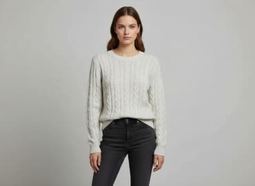 bialy sweterek hm: H&M, Sweter damski, rozmiar M — 7