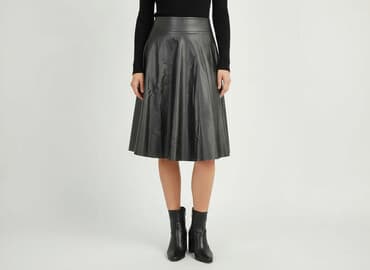 spódnice czarne eko skóra: Spódnica damska, rozmiar S — 1